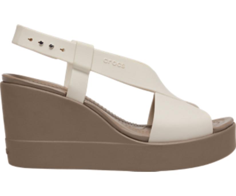 Women Crocs Brooklyn High Wedge Stucco / Mushroom | Crocs Sandals