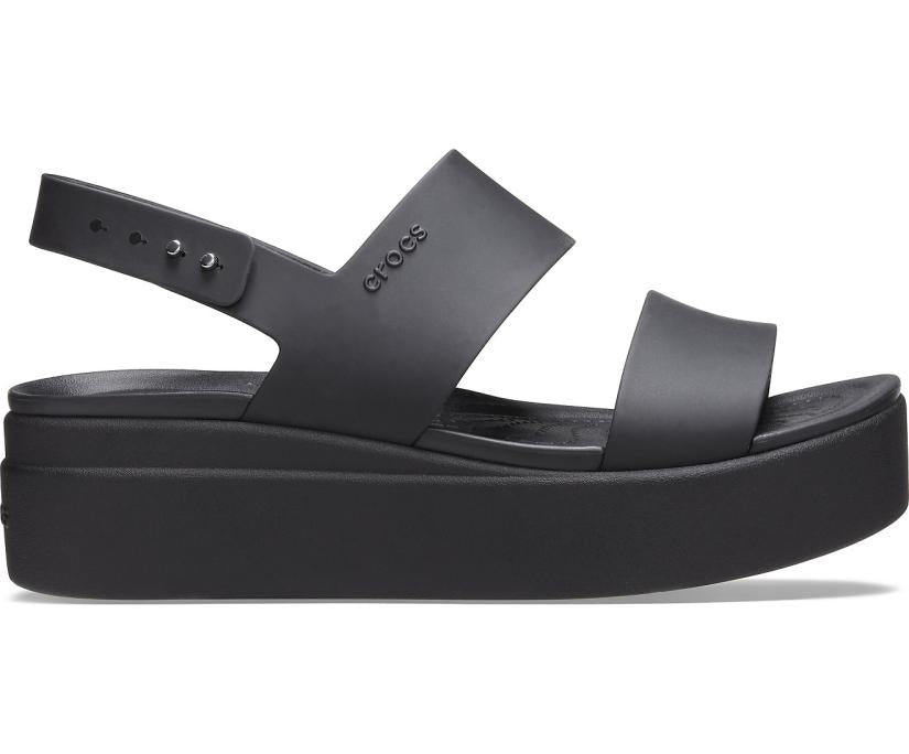 Women Crocs Brooklyn Low Wedge Black / Black | Crocs Sandals
