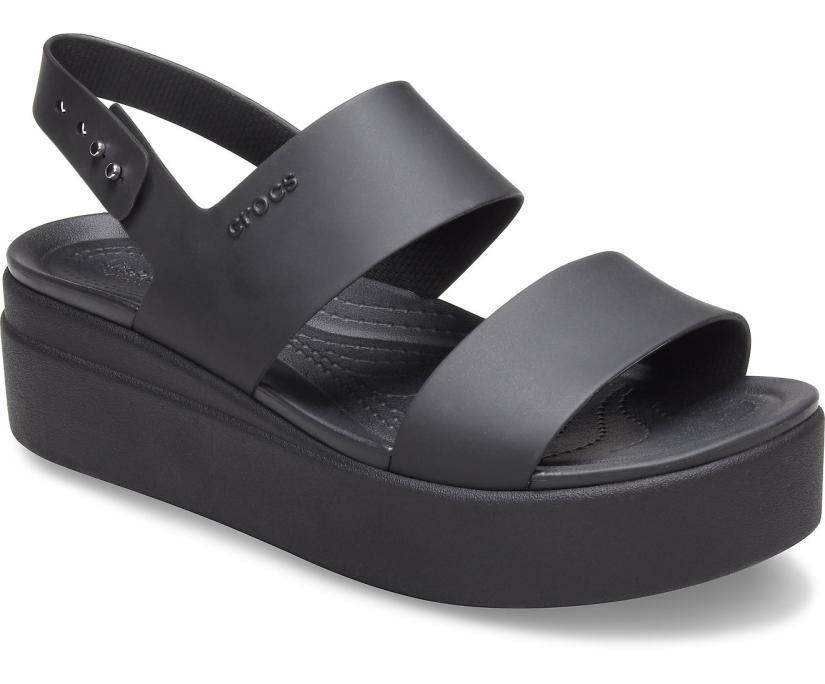 Women Crocs Brooklyn Low Wedge Black / Black | Crocs Sandals