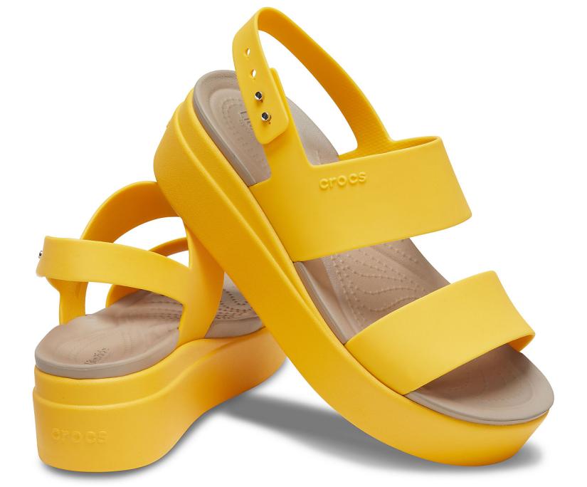 Women Crocs Brooklyn Low Wedge Canary / Canary | Crocs Sandals