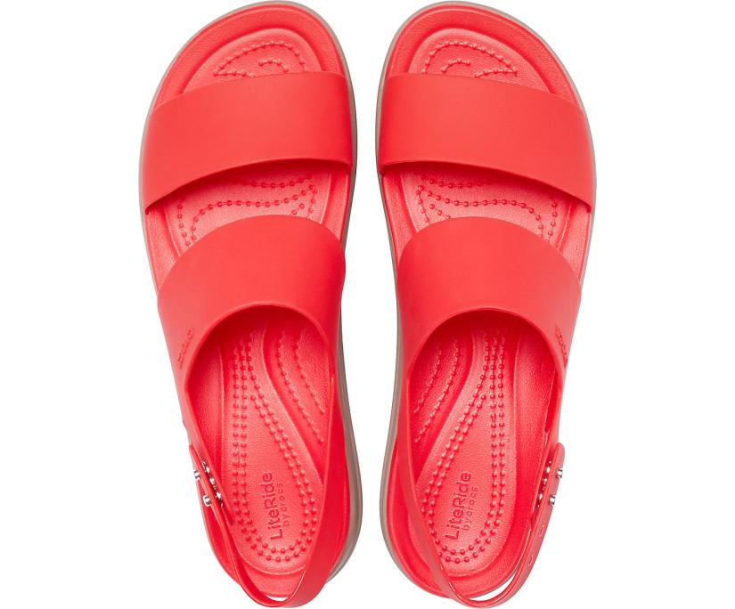 Women Crocs Brooklyn Low Wedge Flame / Mushroom | Crocs Sandals