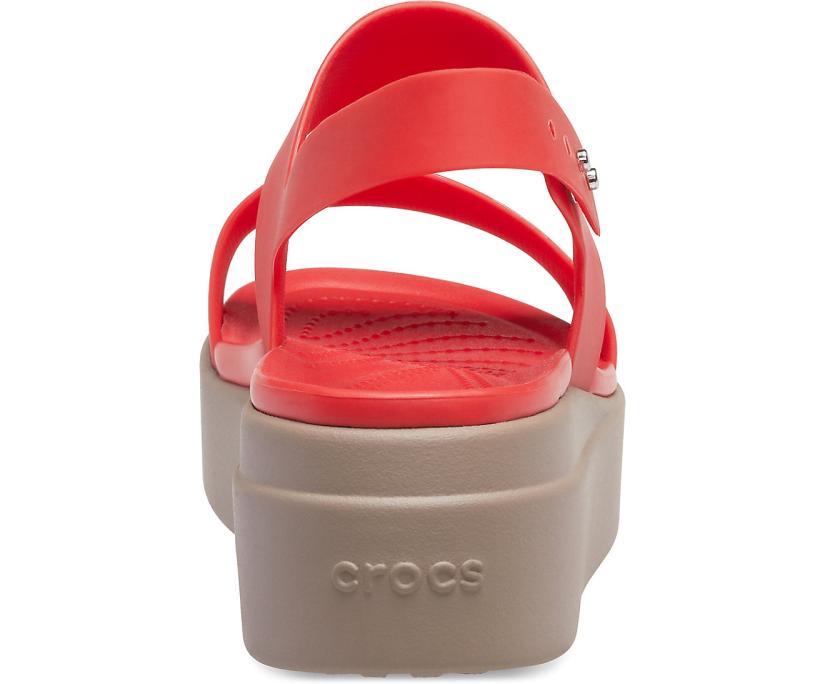 Women Crocs Brooklyn Low Wedge Flame / Mushroom | Crocs Sandals