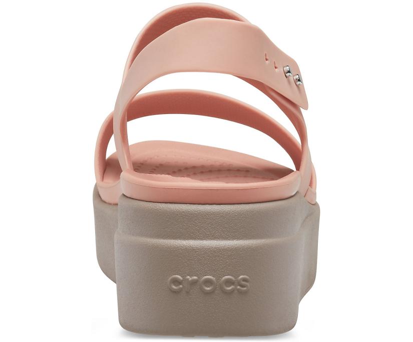 Women Crocs Brooklyn Low Wedge Pale Blush / Mushroom | Crocs Sandals
