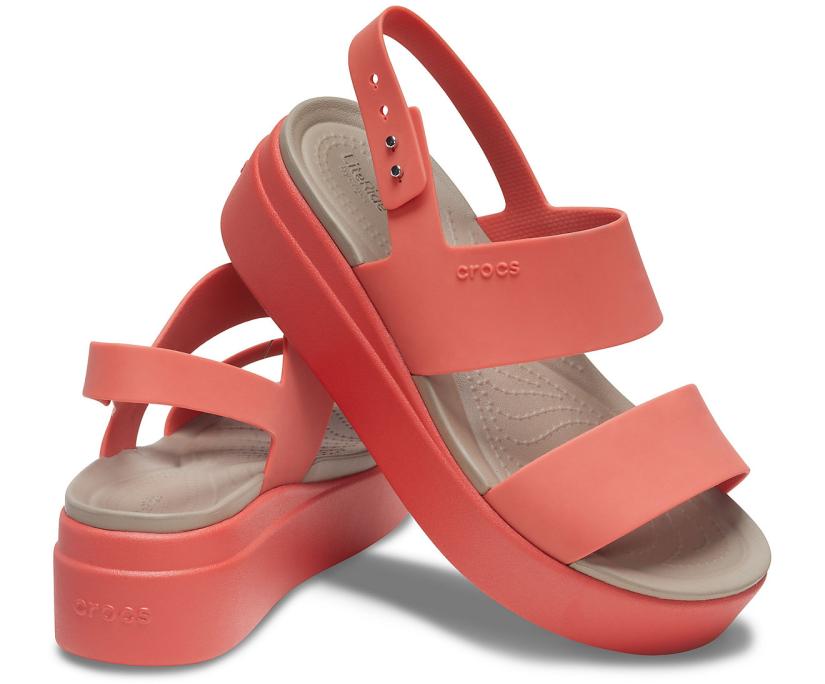 Women Crocs Brooklyn Low Wedge Spicy Orange / Spicy Orange | Crocs Sandals