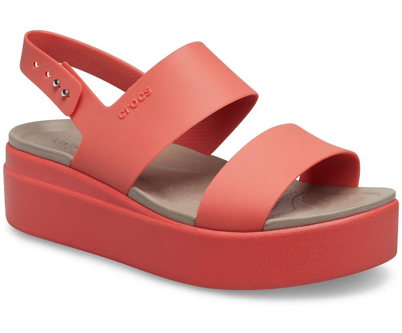Women Crocs Brooklyn Low Wedge Spicy Orange / Spicy Orange | Crocs Sandals