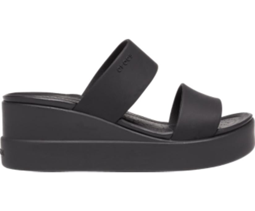 Women Crocs Brooklyn Mid Wedge Black / Black | Crocs Sandals