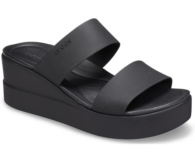 Women Crocs Brooklyn Mid Wedge Black / Black | Crocs Sandals