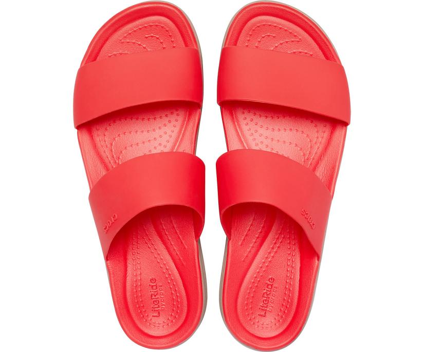 Women Crocs Brooklyn Mid Wedge Flame / Mushroom | Crocs Sandals