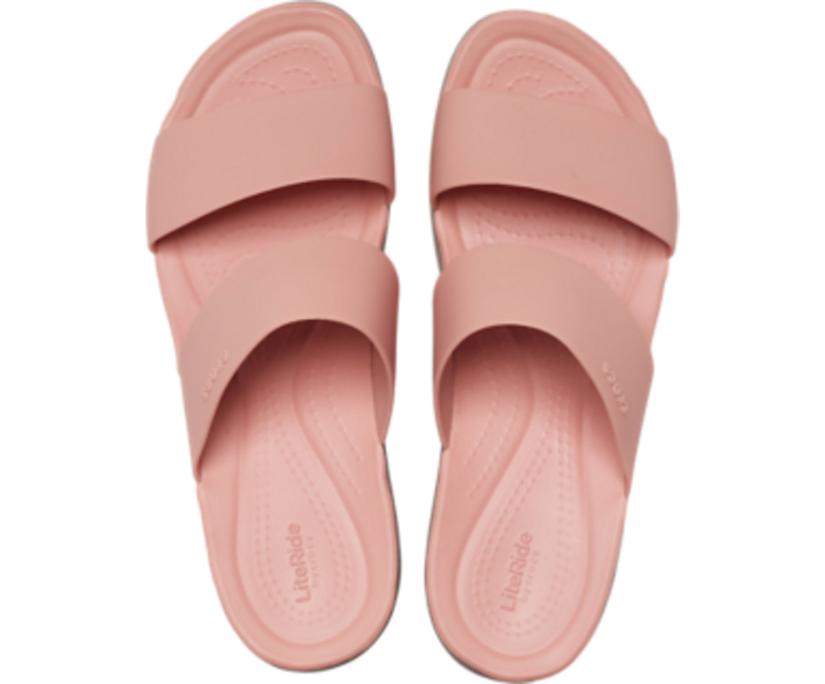 Women Crocs Brooklyn Mid Wedge Pale Blush | Crocs Sandals