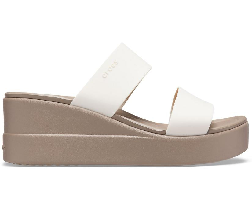Women Crocs Brooklyn Mid Wedge Stucco / Mushroom | Crocs Sandals