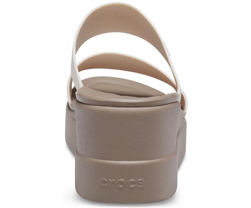 Women Crocs Brooklyn Mid Wedge Stucco / Mushroom | Crocs Sandals