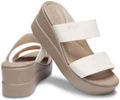 Women Crocs Brooklyn Mid Wedge Stucco / Mushroom | Crocs Sandals