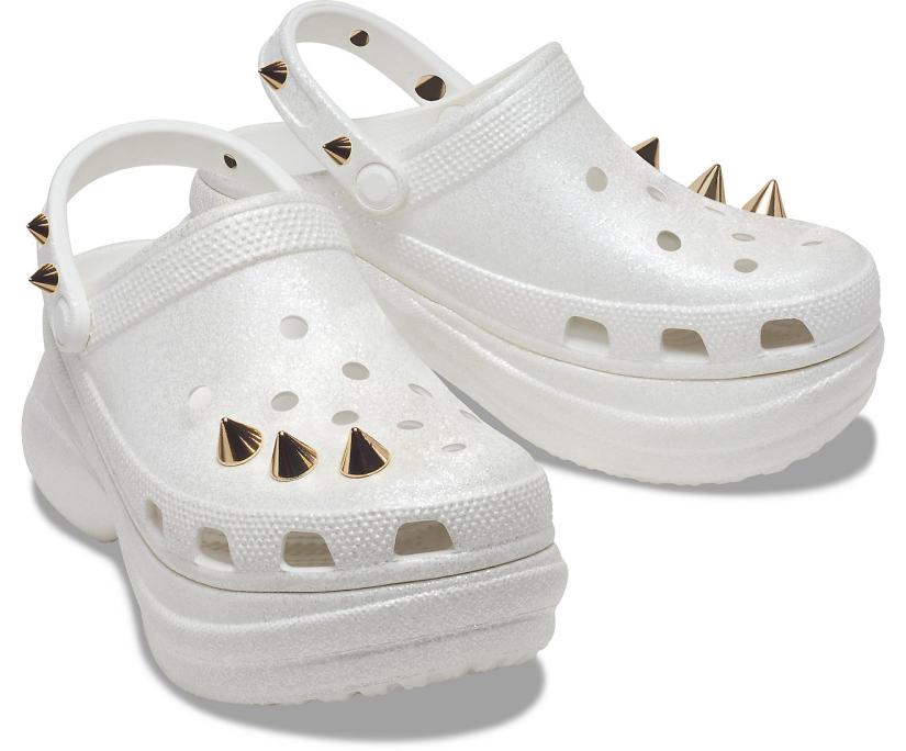 Women Crocs Classic Bae Glitter Stud Clog White | Crocs Clogs