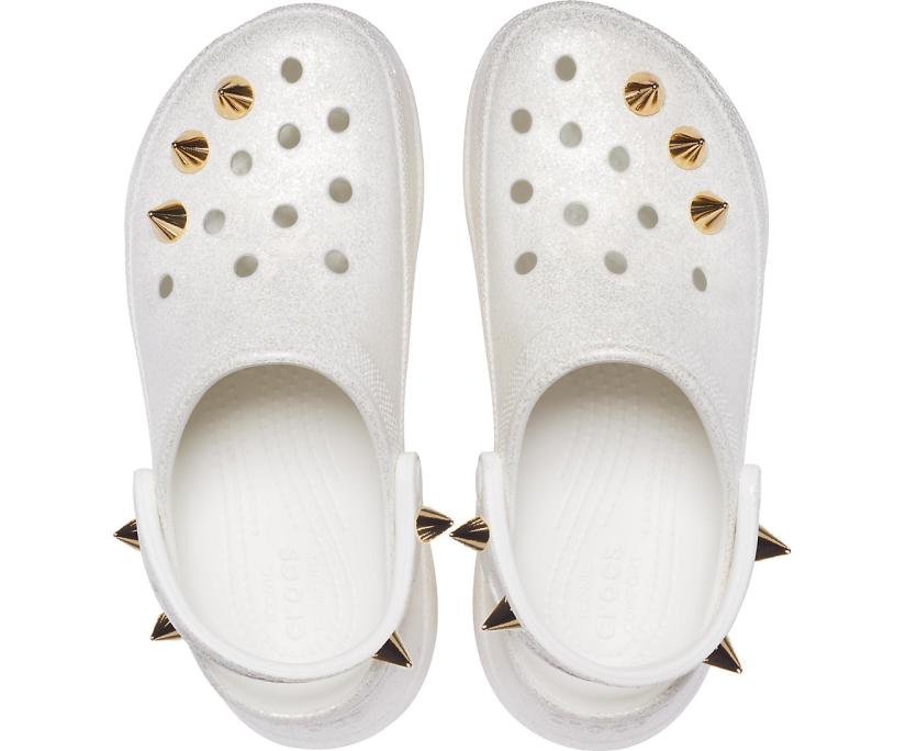 Women Crocs Classic Bae Glitter Stud Clog White | Crocs Clogs
