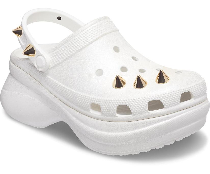 Women Crocs Classic Bae Glitter Stud Clog White | Crocs Clogs