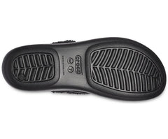 Women Crocs Monterey Shimmer Wedge Flip Black | Crocs Sandals