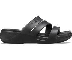 Women Crocs Monterey Strappy Wedge Black | Crocs Sandals