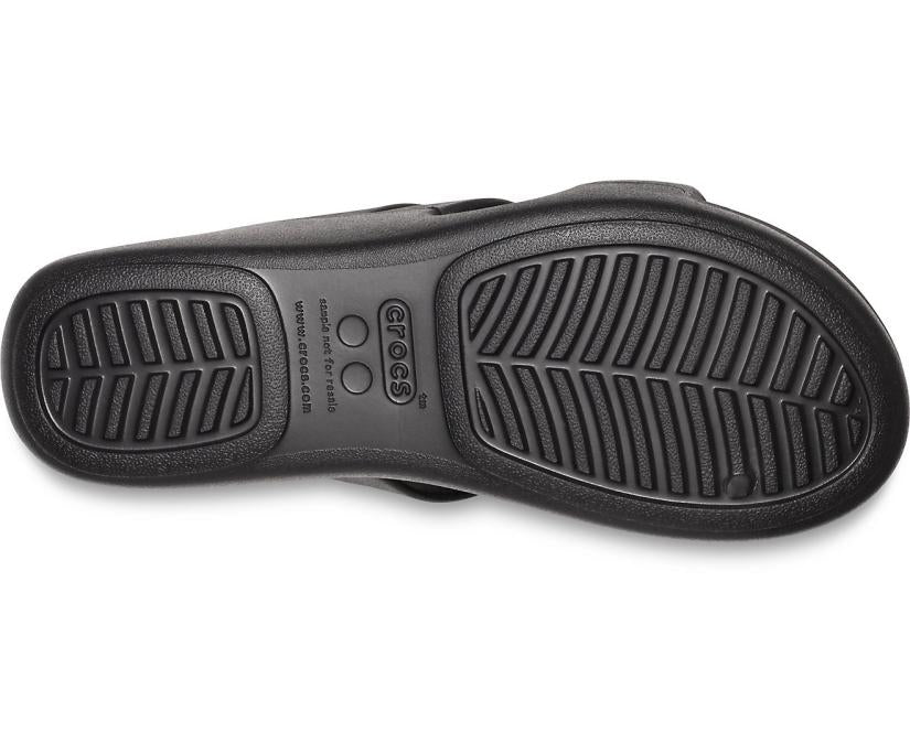 Women Crocs Monterey Strappy Wedge Black | Crocs Sandals