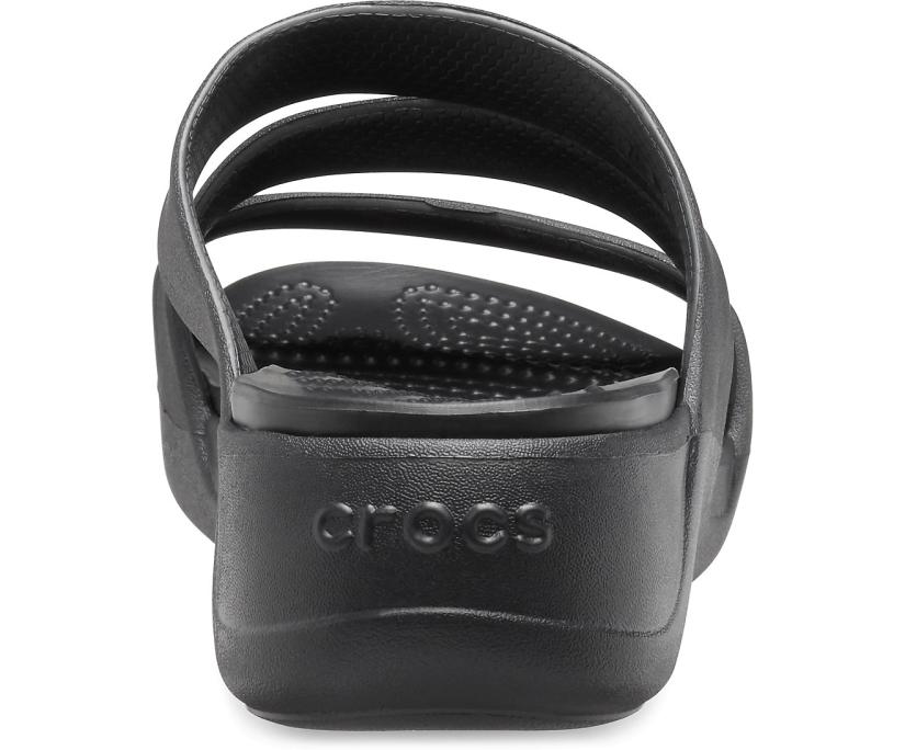 Women Crocs Monterey Strappy Wedge Black | Crocs Sandals