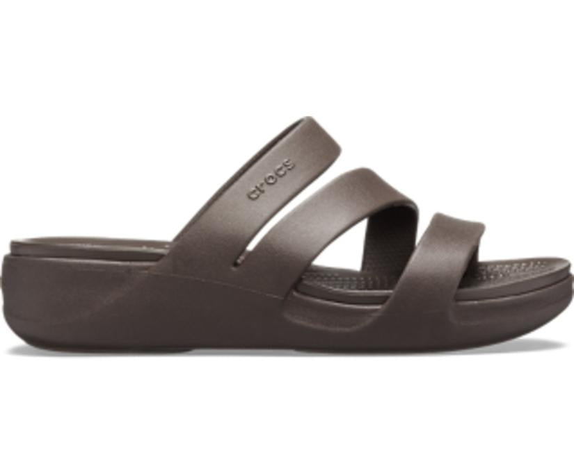Women Crocs Monterey Strappy Wedge Espresso | Crocs Sandals