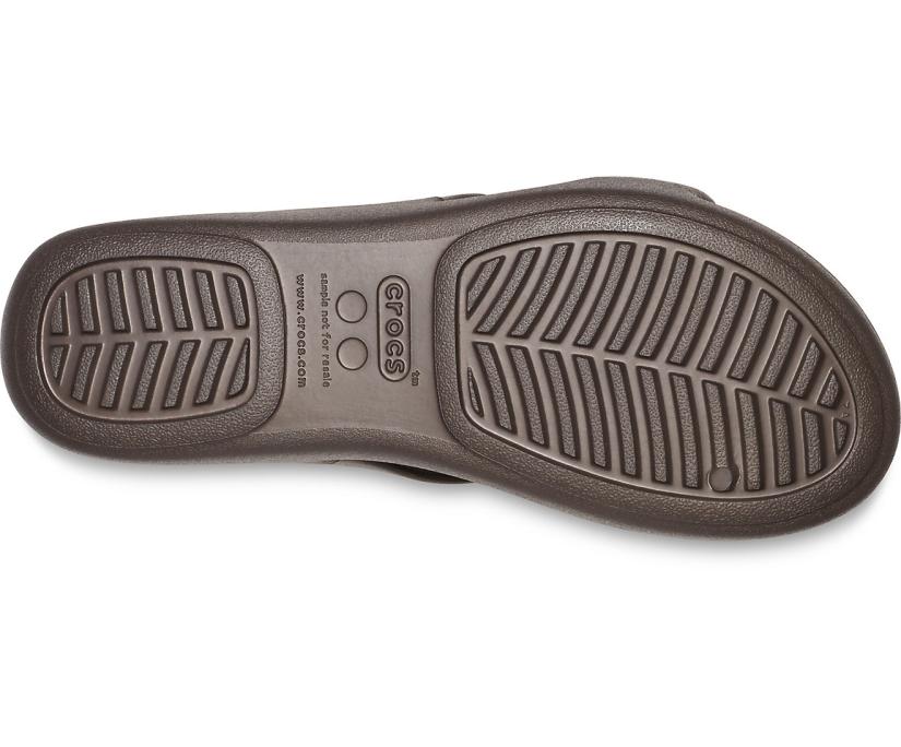 Women Crocs Monterey Strappy Wedge Espresso | Crocs Sandals