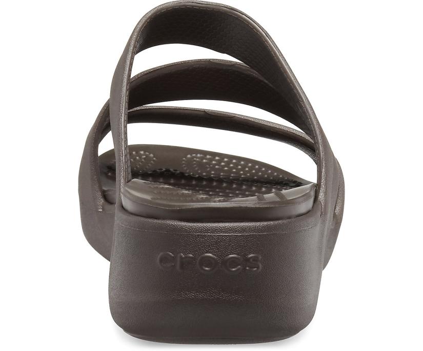 Women Crocs Monterey Strappy Wedge Espresso | Crocs Sandals