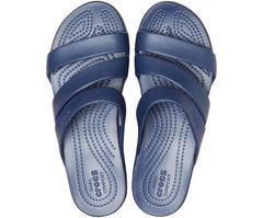 Women Crocs Monterey Strappy Wedge Navy | Crocs Sandals
