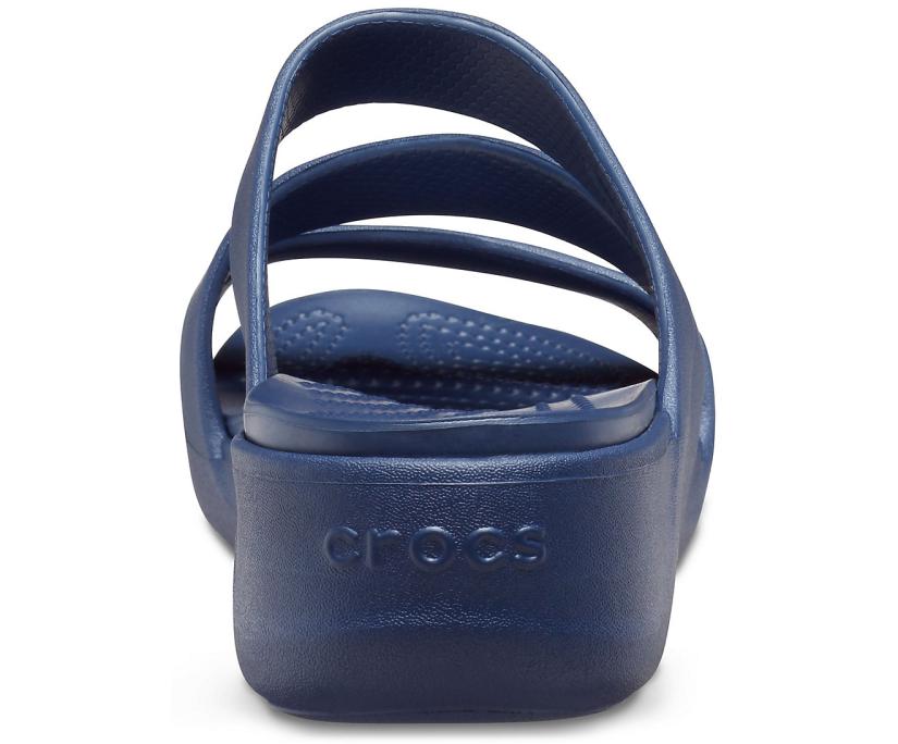 Women Crocs Monterey Strappy Wedge Navy | Crocs Sandals
