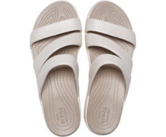 Women Crocs Monterey Strappy Wedge Oyster | Crocs Sandals