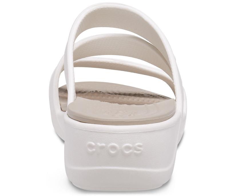 Women Crocs Monterey Strappy Wedge Oyster | Crocs Sandals
