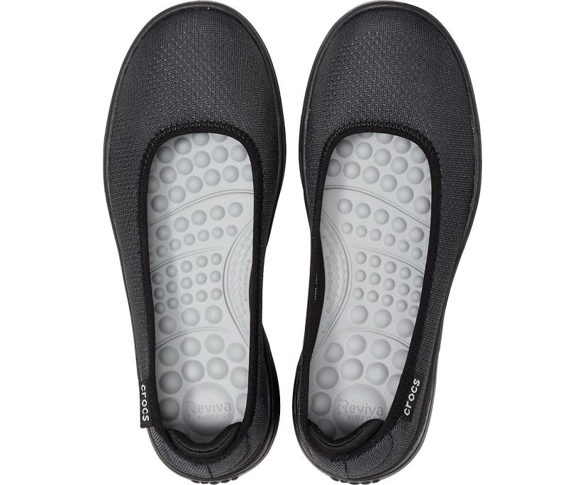 Women Crocs Reviva™ Flat Black / Black | Crocs Flats