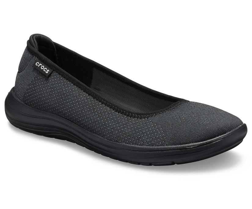 Women Crocs Reviva™ Flat Black / Black | Crocs Flats