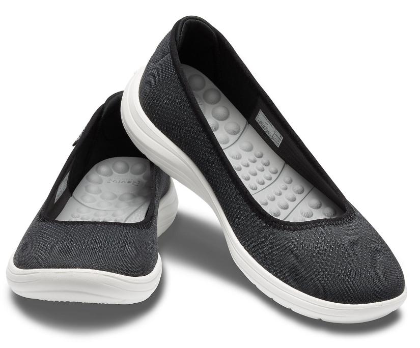 Women Crocs Reviva™ Flat Black / White | Crocs Flats