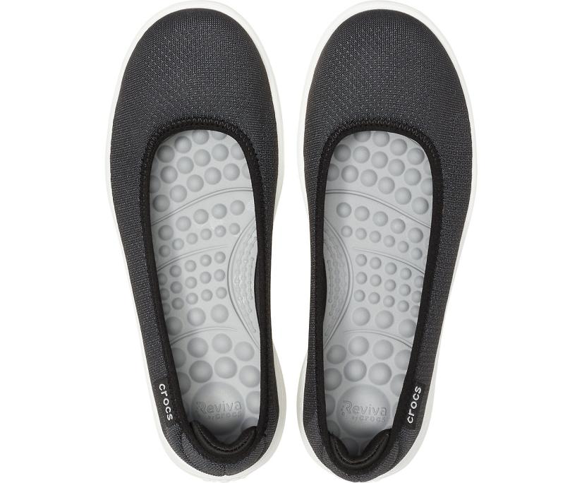 Women Crocs Reviva™ Flat Black / White | Crocs Flats