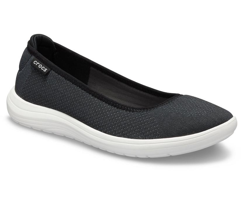 Women Crocs Reviva™ Flat Black / White | Crocs Flats