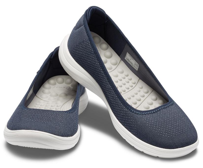 Women Crocs Reviva™ Flat Navy / White | Crocs Flats