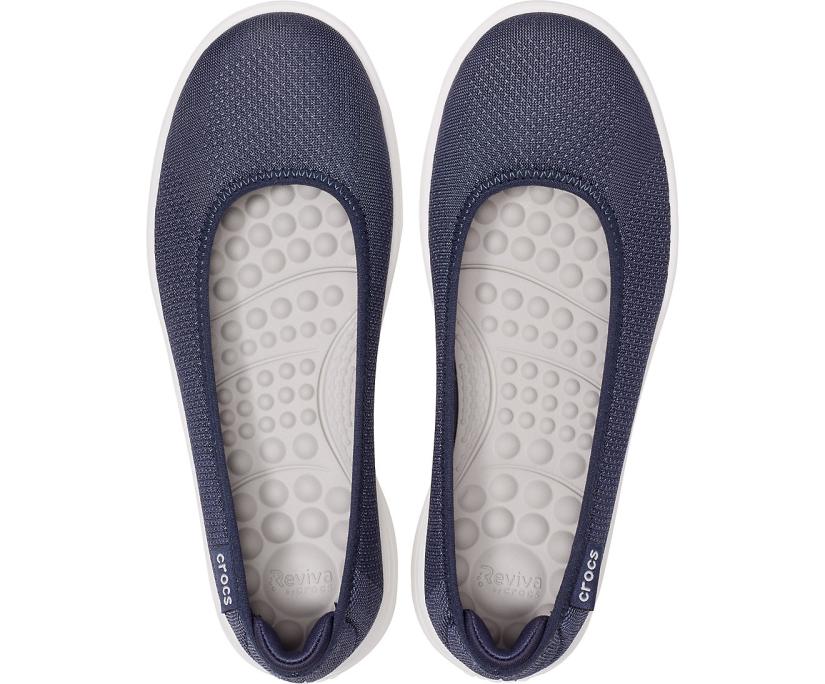 Women Crocs Reviva™ Flat Navy / White | Crocs Flats