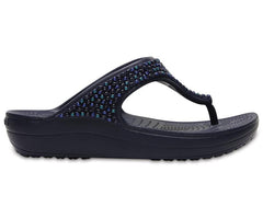 Women Crocs Sloane Embellished Flip Navy / Turquoise | Crocs Sandals