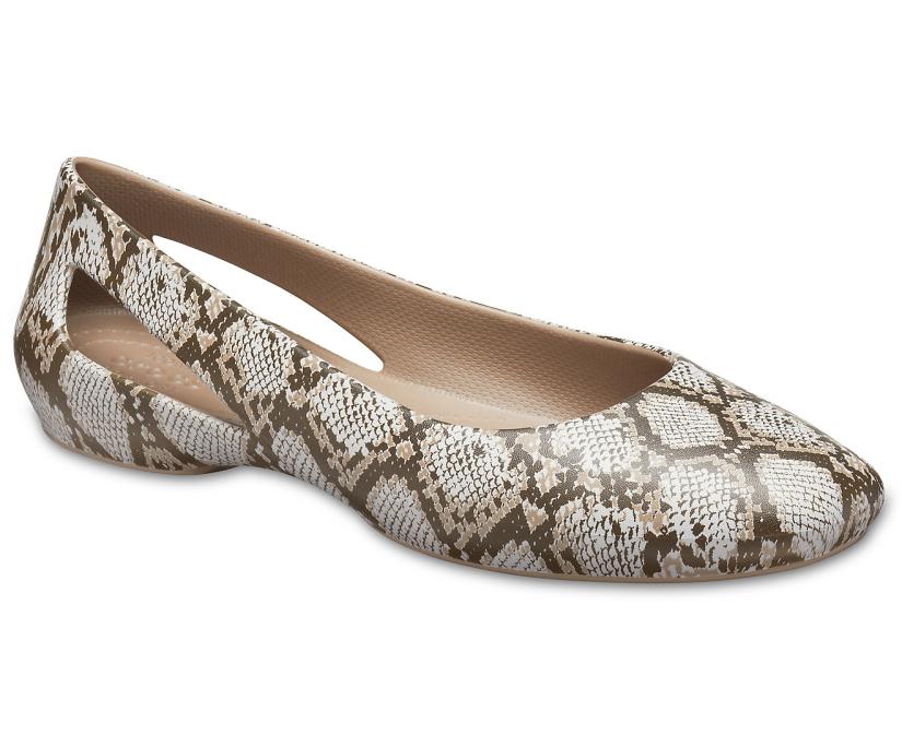 Women Crocs Sloane Graphic Flat Mushroom | Crocs Flats