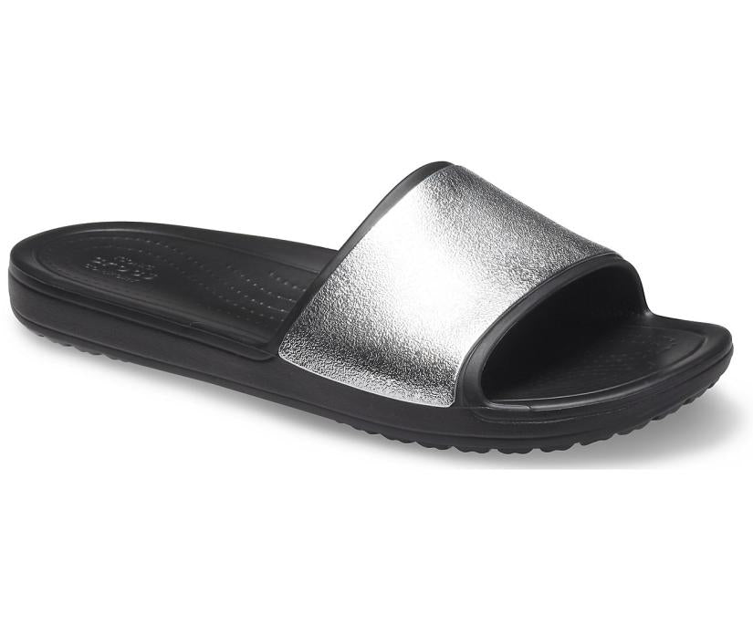 Women Crocs Sloane Shine Low Slide Black | Crocs Sandals