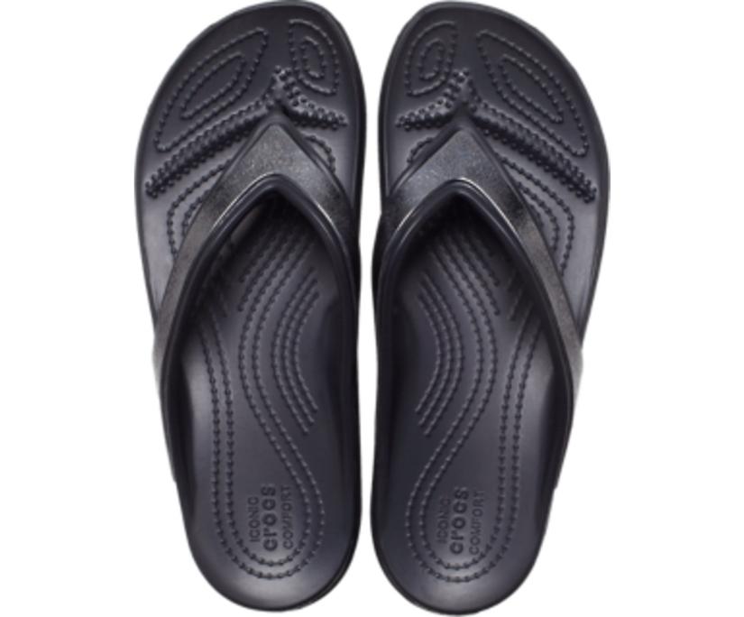 Women Crocs Sloane Shine Wedge Flip Black | Crocs Flip-Flops