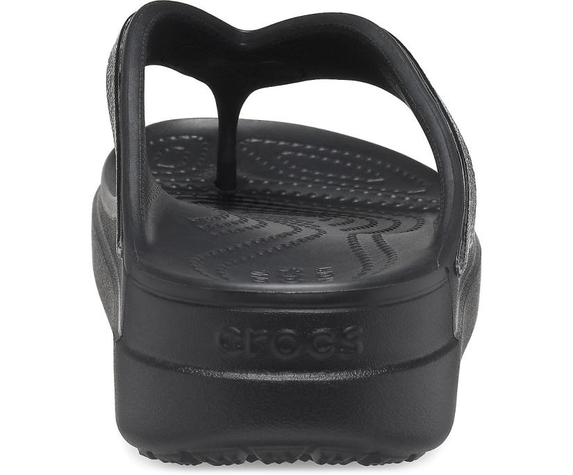 Women Crocs Sloane Shine Wedge Flip Black | Crocs Flip-Flops