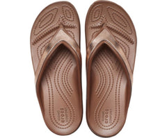 Women Crocs Sloane Shine Wedge Flip Bronze | Crocs Flip-Flops
