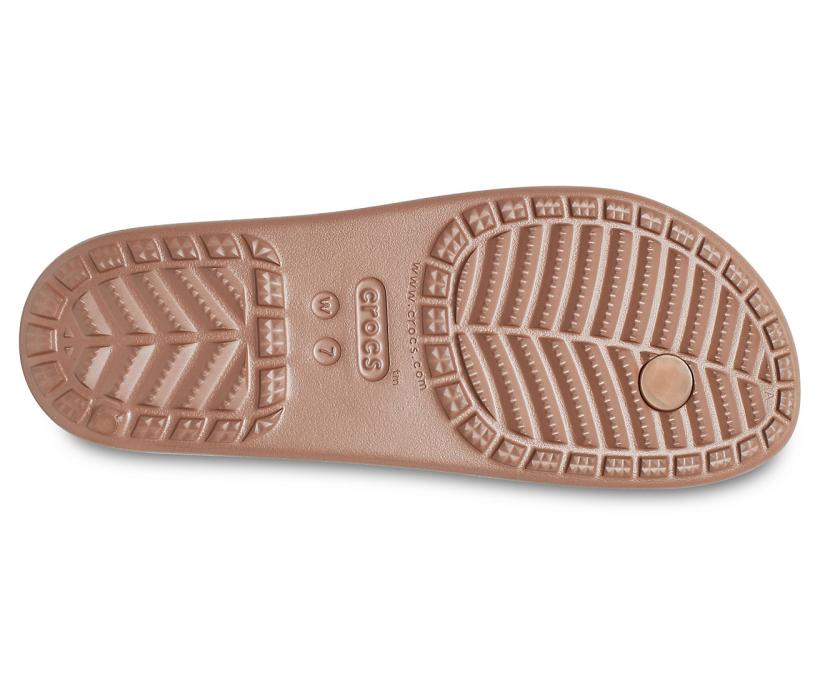 Women Crocs Sloane Shine Wedge Flip Bronze | Crocs Flip-Flops