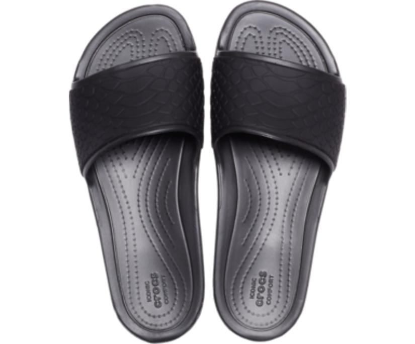 Women Crocs Sloane Snake Low Slide Black | Crocs Sandals