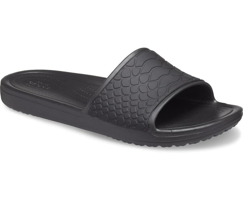Women Crocs Sloane Snake Low Slide Black | Crocs Sandals