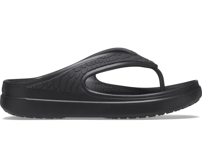 Women Crocs Sloane Snake Wedge Flip Black | Crocs Flip-Flops