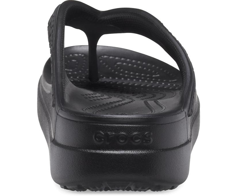 Women Crocs Sloane Snake Wedge Flip Black | Crocs Flip-Flops