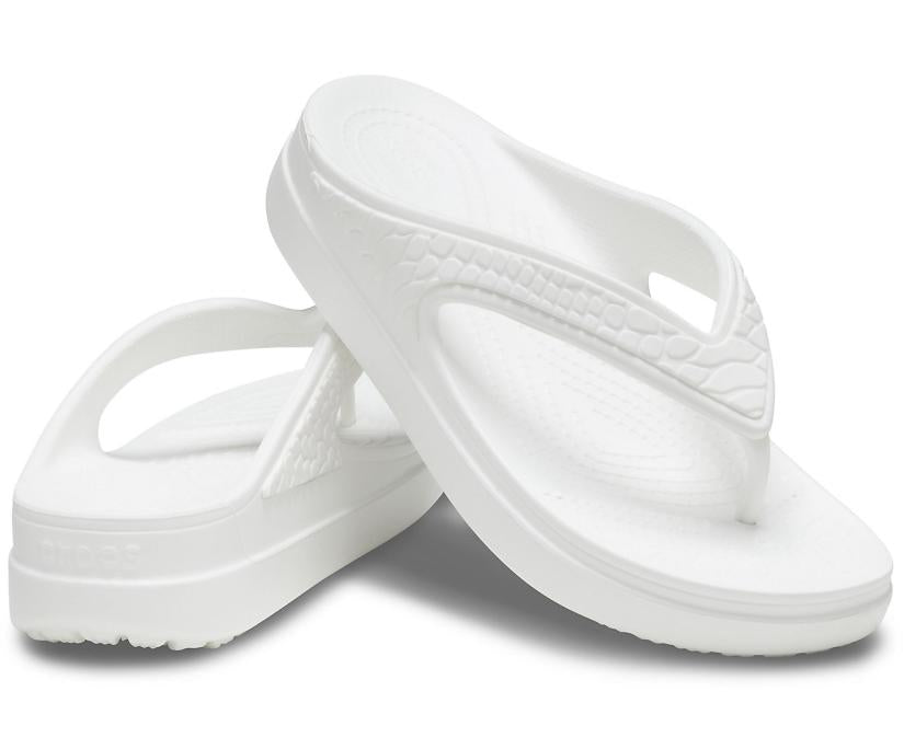 Women Crocs Sloane Snake Wedge Flip White | Crocs Flip-Flops