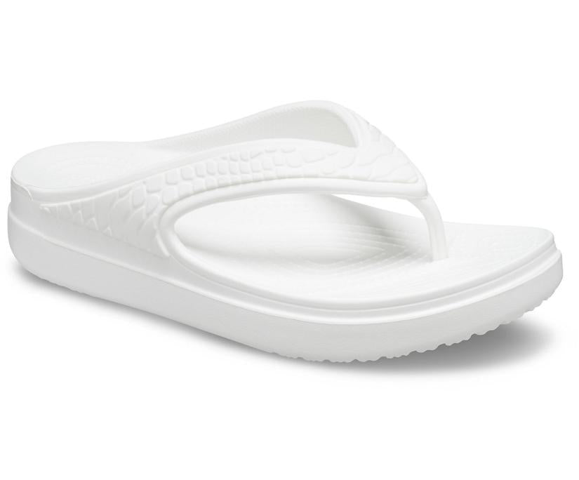 Women Crocs Sloane Snake Wedge Flip White | Crocs Flip-Flops